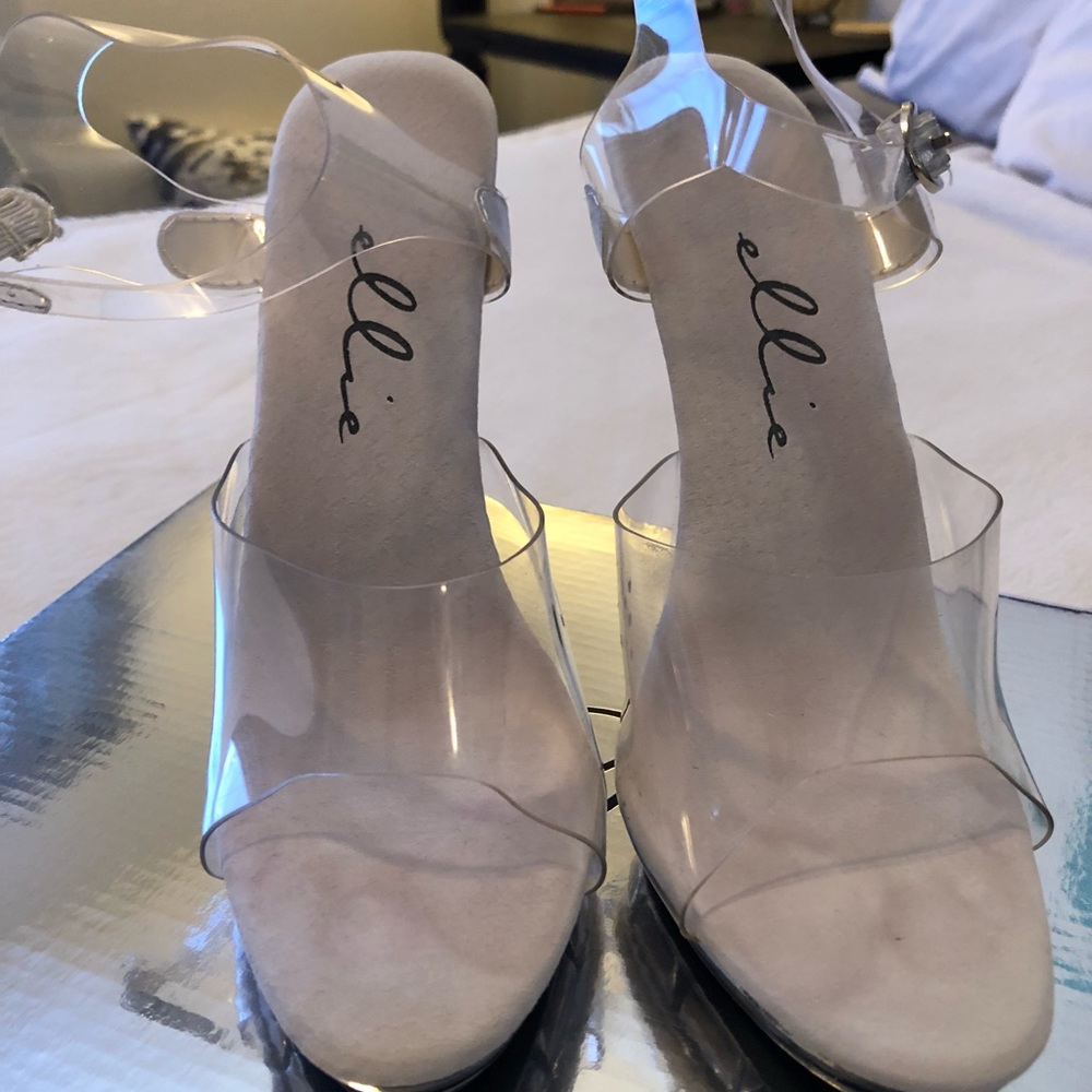 Ellie clear bikini pageant competition heels 5”
